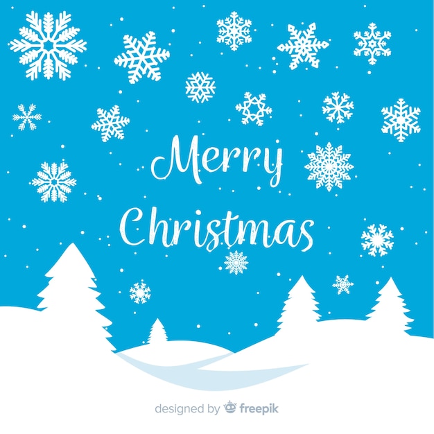 Free Vector lovely christmas background with flat design