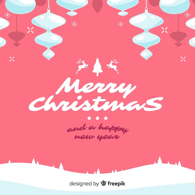 Free Vector lovely christmas background with flat design