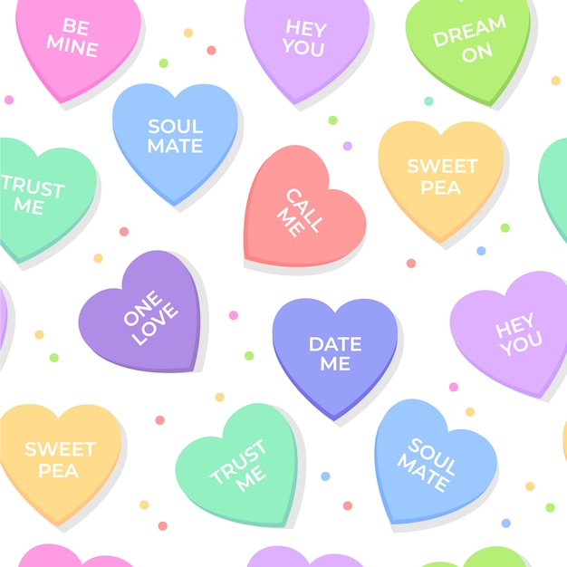 Free vector lovely conversation hearts pattern