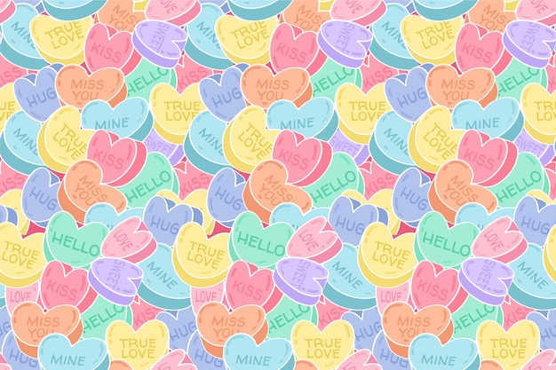 Lovely conversation hearts pattern