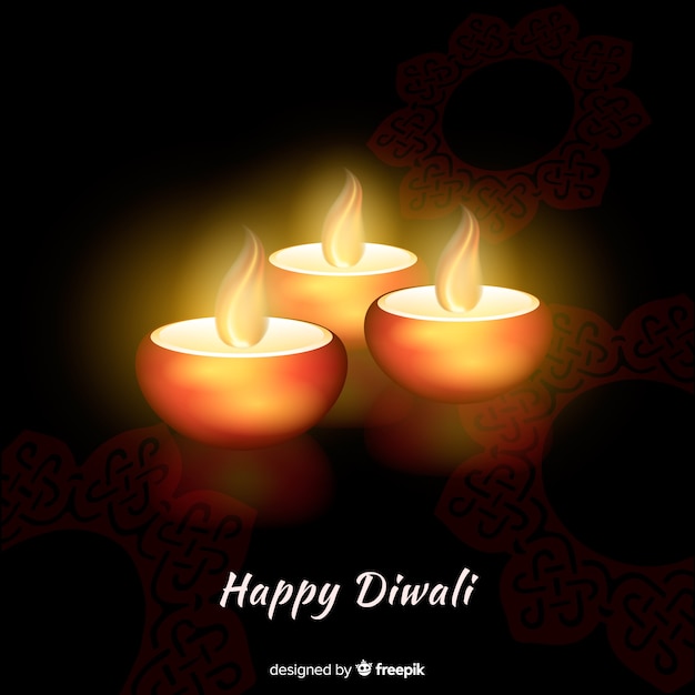 Free Vector lovely diwali background with flat design