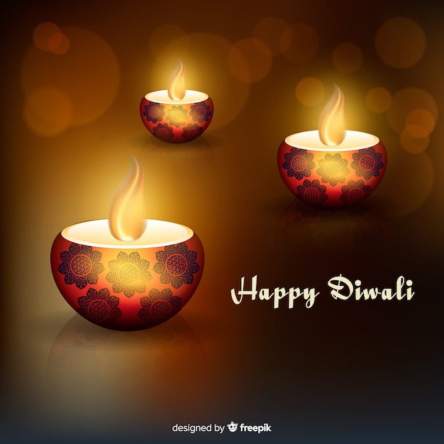 Free Vector lovely diwali background with flat design