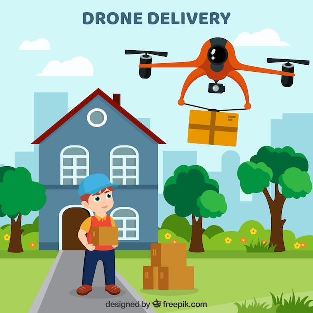 Lovely drone delivery compoosition