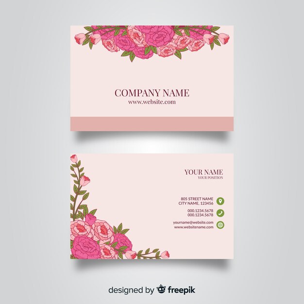 Lovely hand drawn floral business card