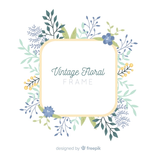 Free Vector lovely hand drawn floral frame