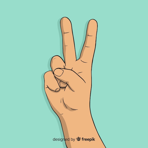 Free Vector lovely hand drawn peace fingers symbol