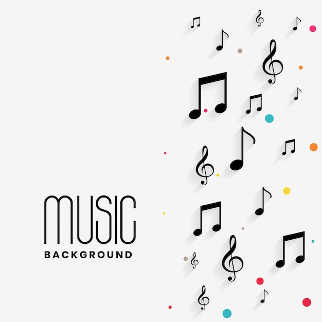 Free vector lovely musical notes background with copyspace