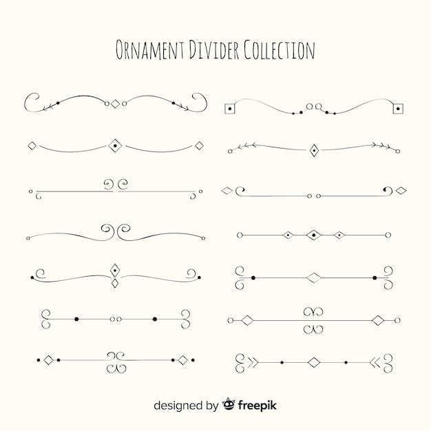 Free vector lovely pack of hand drawn ornament dividers