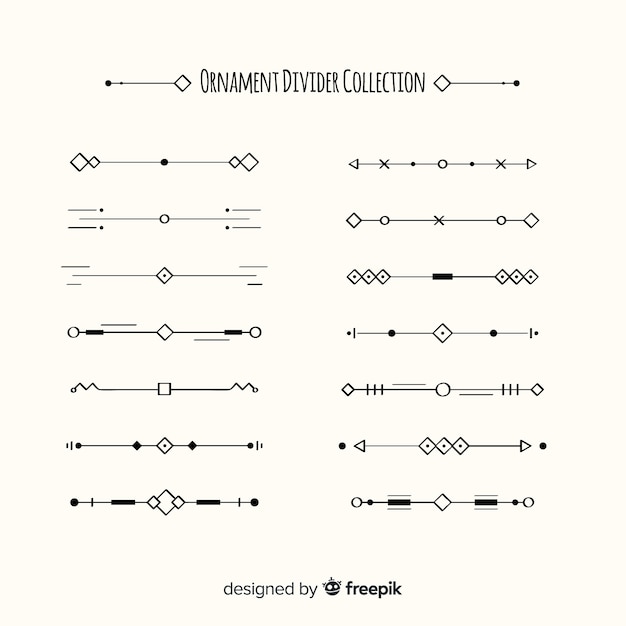 Free Vector lovely set of hand drawn ornament dividers