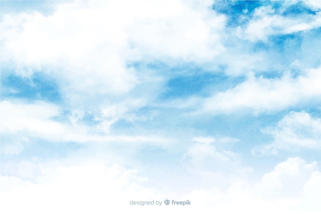 Free Vector lovely watercolor clouds background