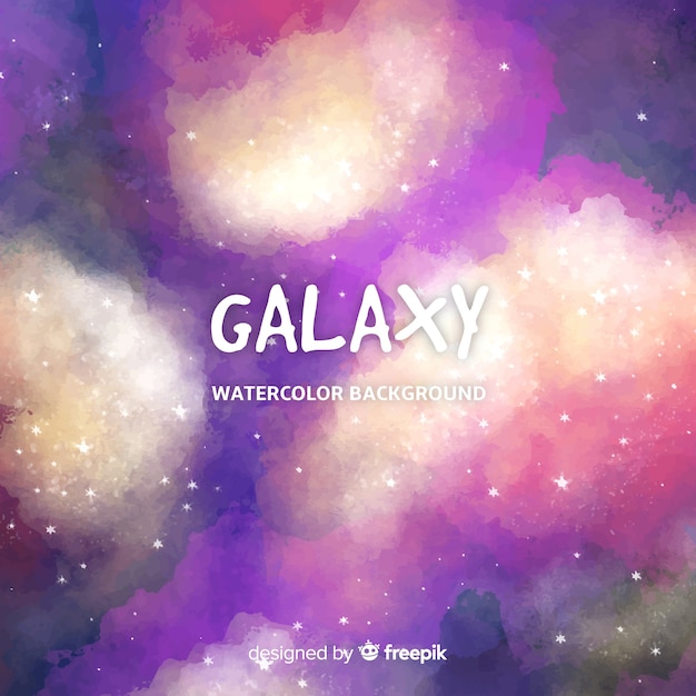 Free Vector lovely watercolor galaxy background