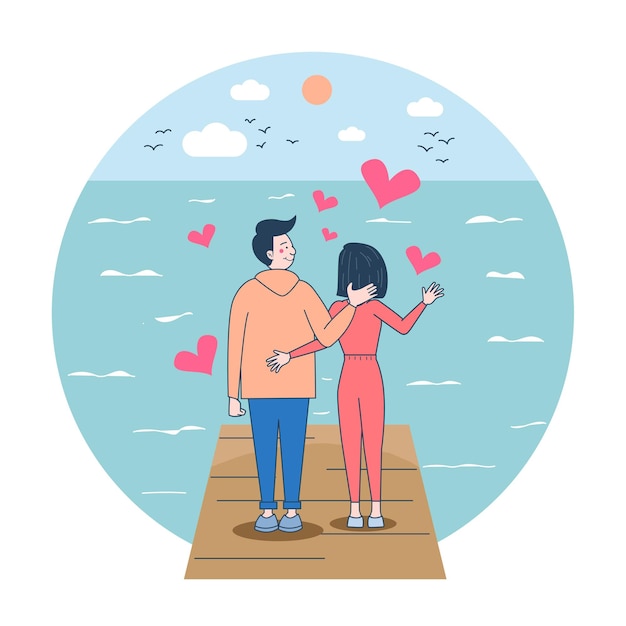 Free Vector loving man is carrying his woman. happy smiling joyful white couple. cartoon vector illustration