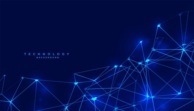 Free Vector low poly style digital web mesh techno wallpaper for network connection