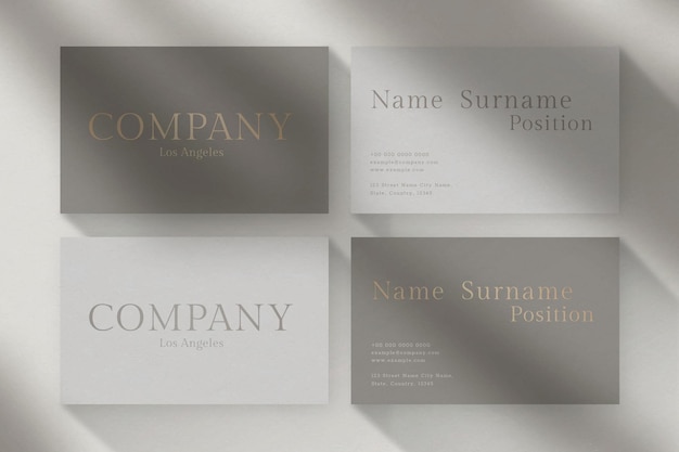 Free vector luxury business card design with front and rear view