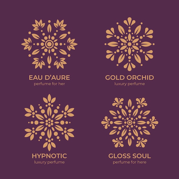 Free Vector luxury floral perfume logo