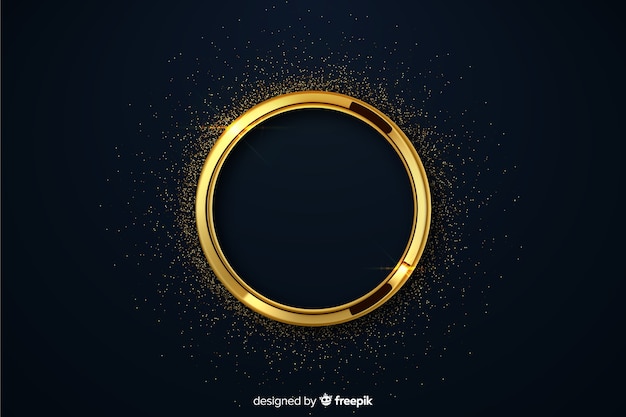 Free Vector luxury golden circle with sparkles background