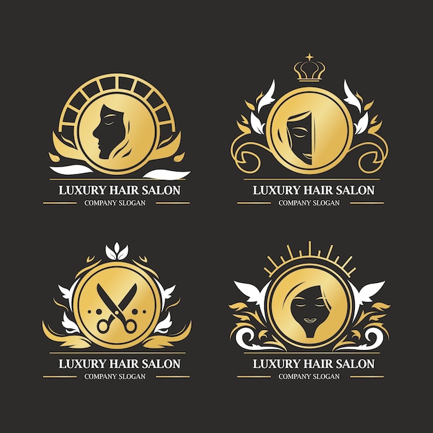 Luxury hair salon logo collection