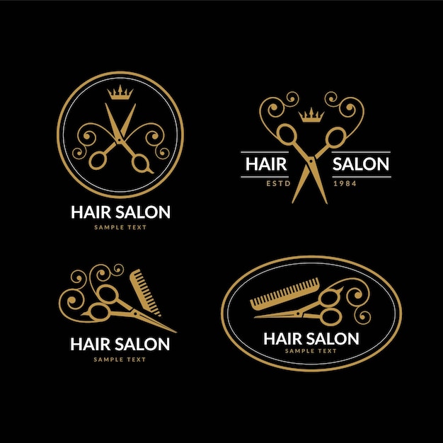 Luxury hair salon logo collection