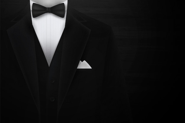 Free vector luxury realistic male suit background with jacket and tie
