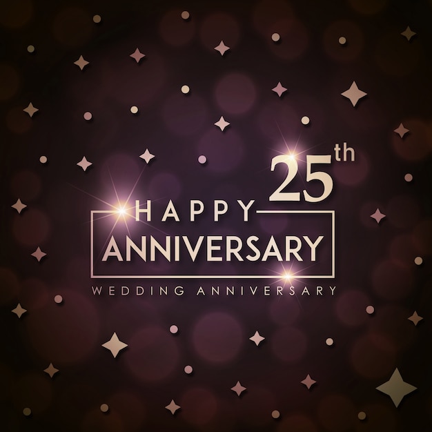 Free Vector luxury royal 25 wedding anniversary