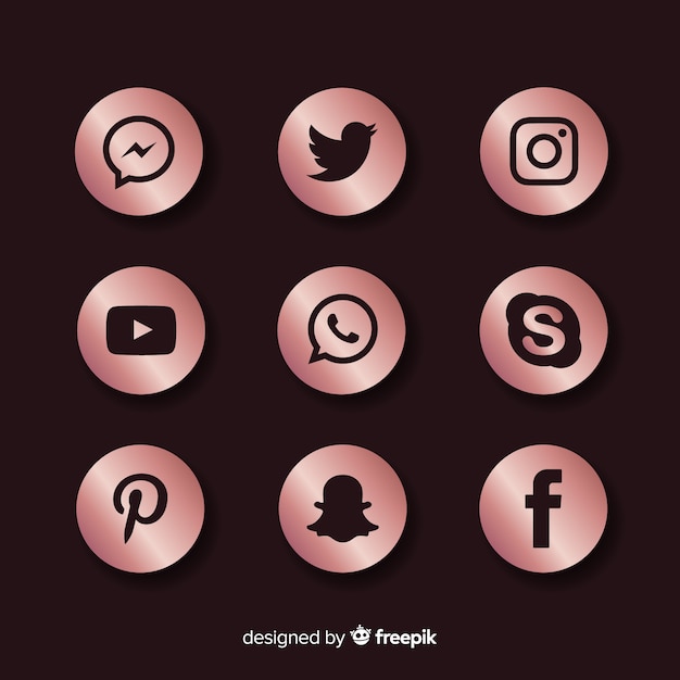Free Vector luxury social media logo collection