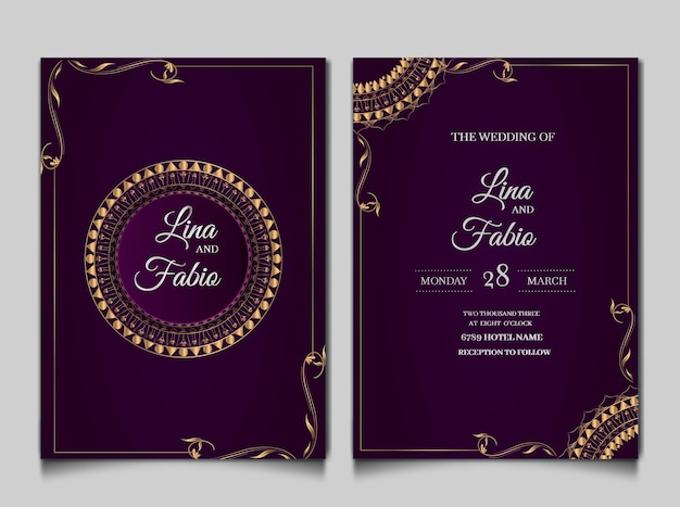 Luxury wedding invitation cards set