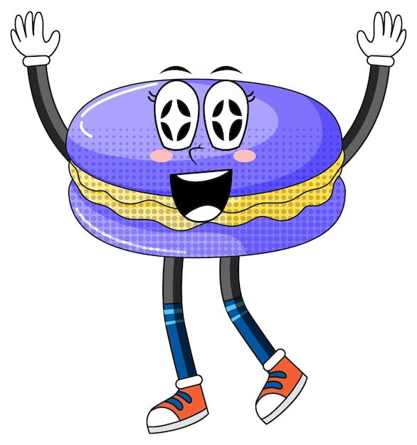 Free vector macaron with arms and legs