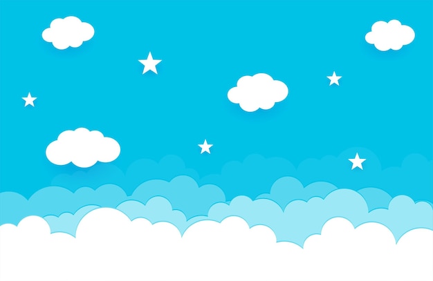 Free Vector magic inspired cute clouds and star dreamy wallpaper design