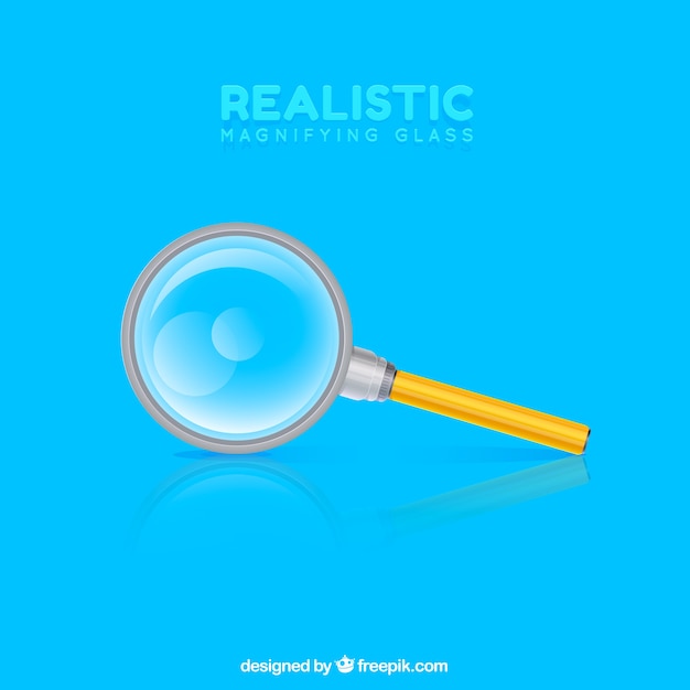 Magnifying glass background in realistic style