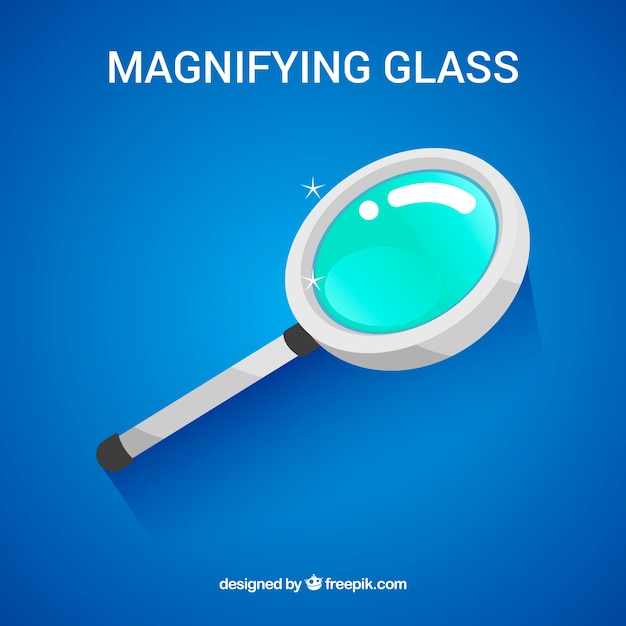 Magnifying glass in flat style