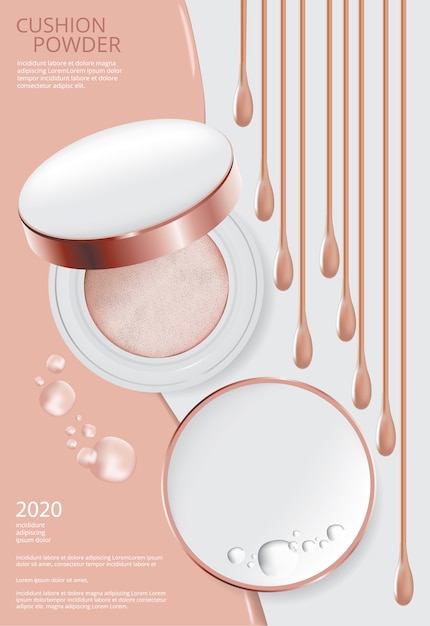 Free Vector makeup powder cushion poster template