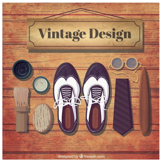 Free vector man accessories in vintage design