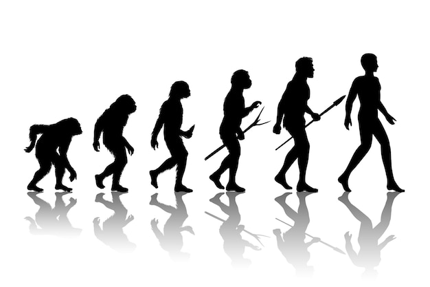 Free Vector man evolution. silhouette progress growth development.