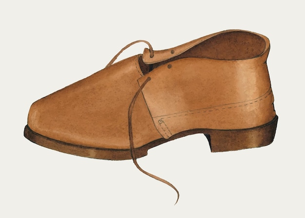 Free vector man's brown leather shoe vector, remix from artwork by marie mitchel
