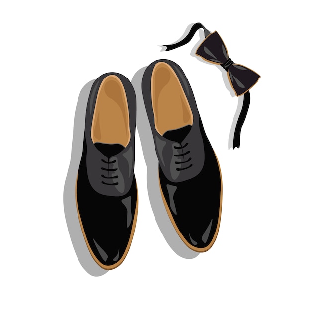 Free Vector man shoes and bow tie