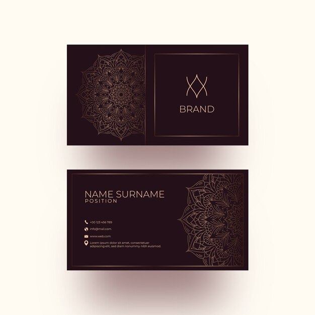 Mandala template for business card