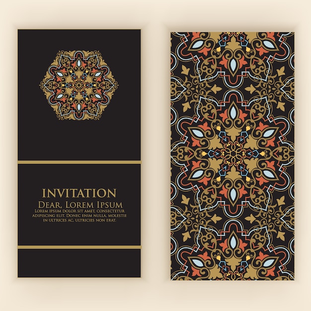 Free Vector mandala wedding invitation design