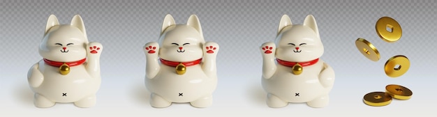 Free Vector manekineko lucky cats set