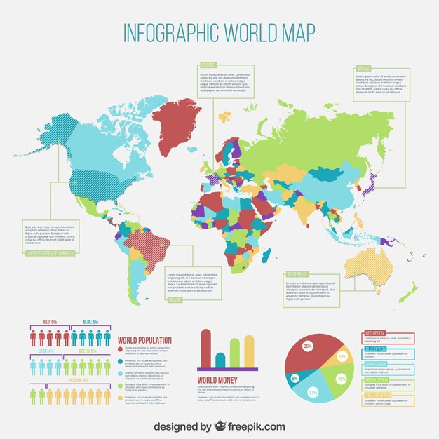 Map of the world infographics