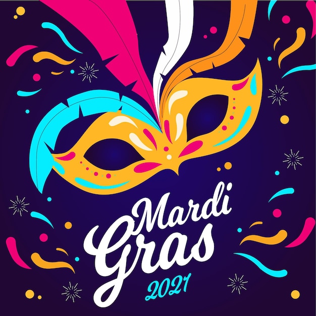 Free Vector mardi gras concept in flat design