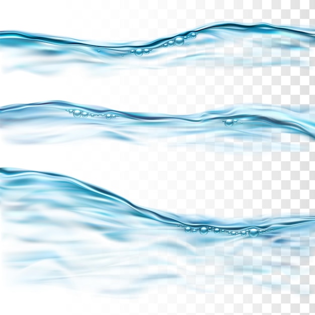 Free vector marine water stream splash and wave set