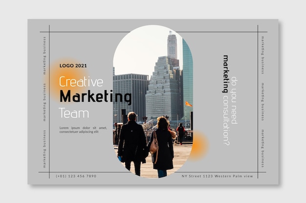 Free Vector marketing business banner template