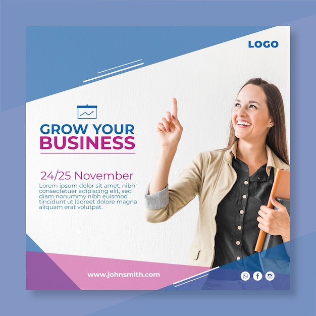 Marketing business flyer square