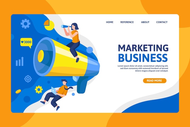 Free vector marketing business seo landing page