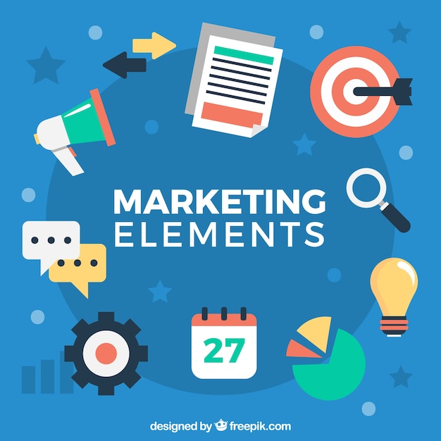 Free Vector marketing elements background in flat style