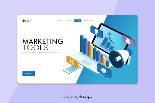 Marketing tools landing page