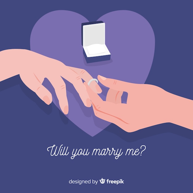 Free Vector marriage proposal and love concept