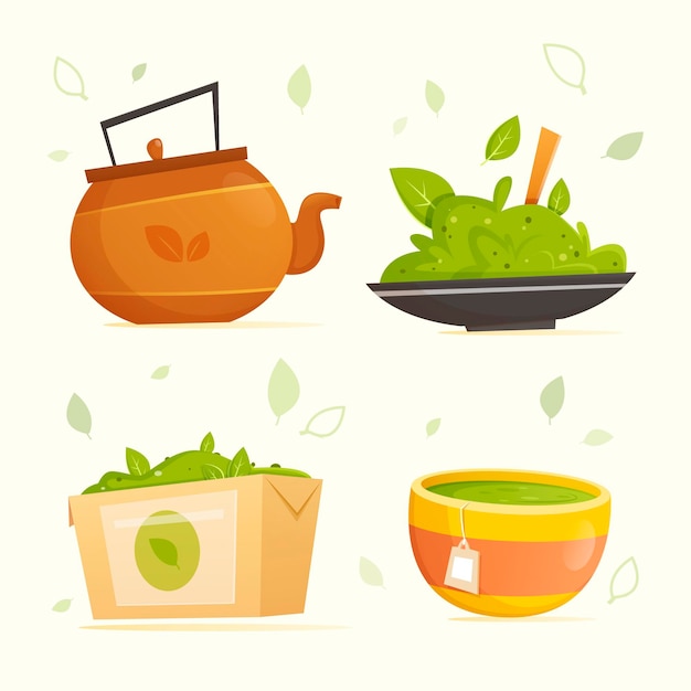 Free Vector matcha tea collection