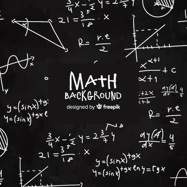 Free Vector maths realistic chalkboard background