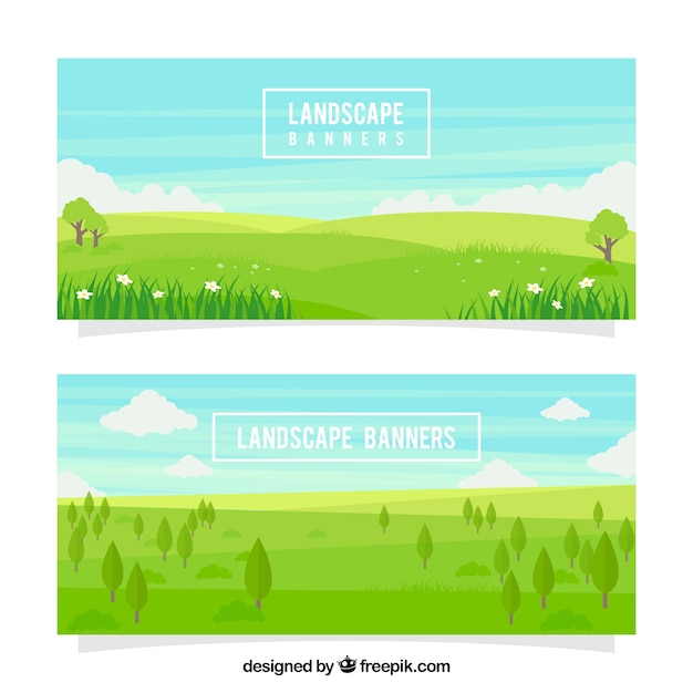 Free vector meadows banners